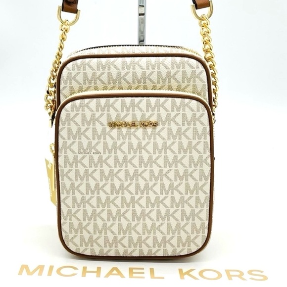 Michael Kors Medium NS Chain Xbody Bag Vanilla - Picture 1 of 12